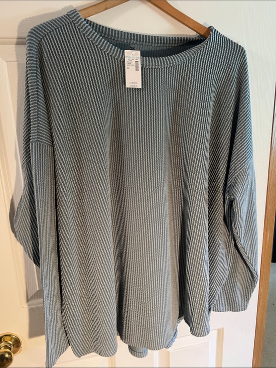 24/7 Maurices Sweaters - Cozy Ribbed Knit Oversized Sweater - Gray/Blue